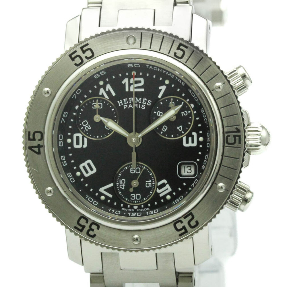 HERMES Clipper Diver Chronograph Quartz Ladies Watch CL2.310 Polished